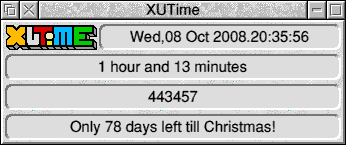 Screenshot of expanded XUTime display window