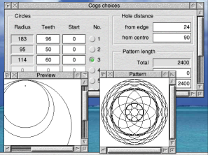 Screenshot of Cogs window