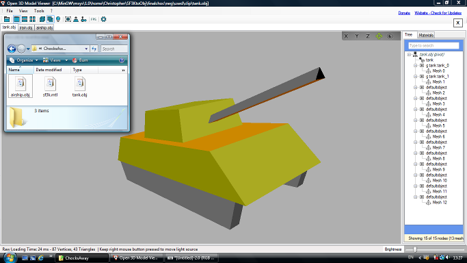 Chocks Away tank in the Open 3D Model Viewer